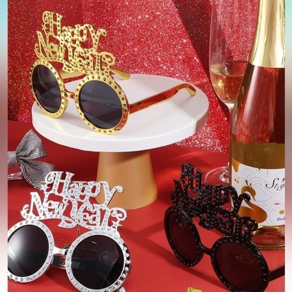 NWT 12 Pcs Happy New Year Eyeglasses Funny New Year Glasses Happy New Year shade